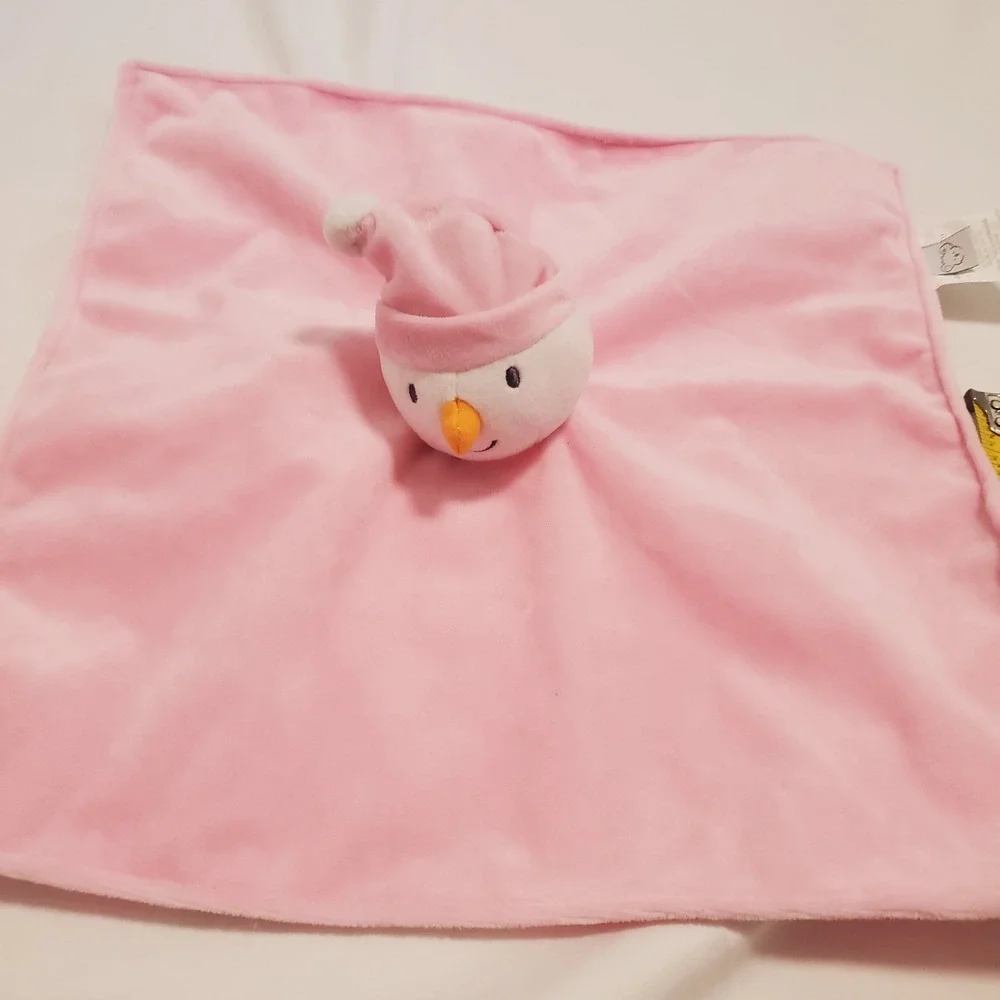 Koala Baby Girls Plush Snowman Security Blanket Pink and White Lovey Christmas